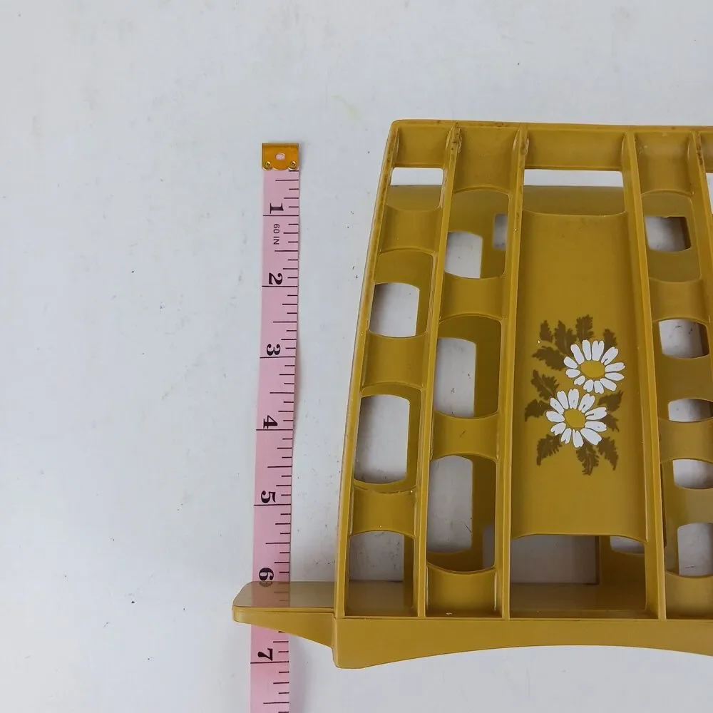 Vtg Plastic Napkin Holder with Floral Daisy Design Retro 1970s Mid-Century Home